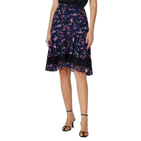 HP! NWOT Jason Wu Collective Lace Trim Floral Layered Tiered Boho Flowy Skirt - Picture 4 of 15